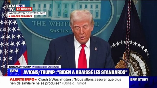 Crash aérien à Washington: La politique de diversité a fait que des gens avec des troubles psychologiques ont pu être embauchés , réagit Donald Trump
