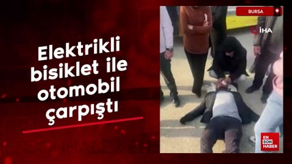 Bursa'da elektrikli bisiklet ile otomobil çarpıştı