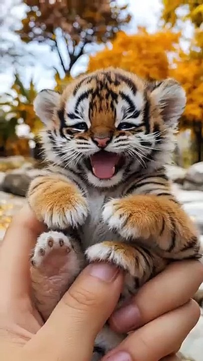 !Does this baby tiger melt your heart？ #tiger#shorts#nature#funny#cute