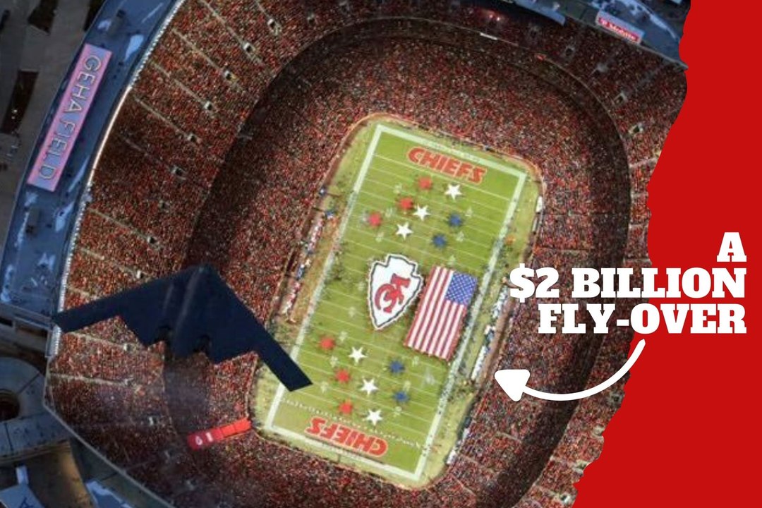 America is back! The Chiefs used a $2 billion dollar war aircraft for game's flyover vs Bills