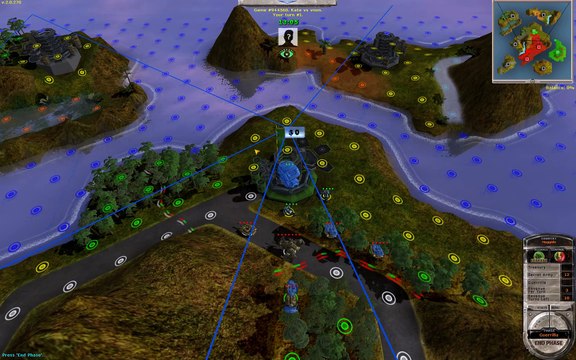 Massive Assault Network 2 (TBS game): map Lions Eye, playing on Linux (Lutris, Wine, Conty): won