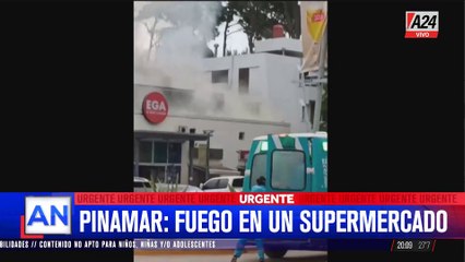 Incendio en Pinamar: se prendió fuego un supermercado