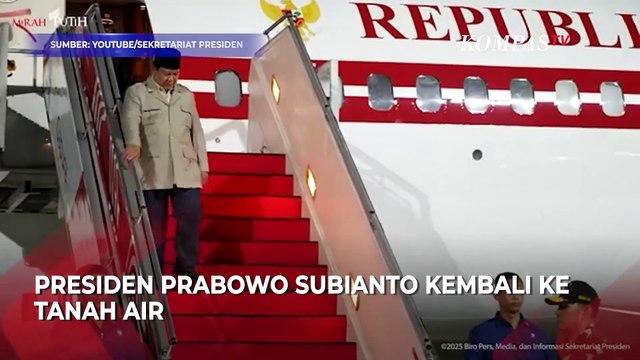 Detik-Detik Prabowo Tiba di Indonesia usai Kunjungan Kerja dari India dan Malaysia