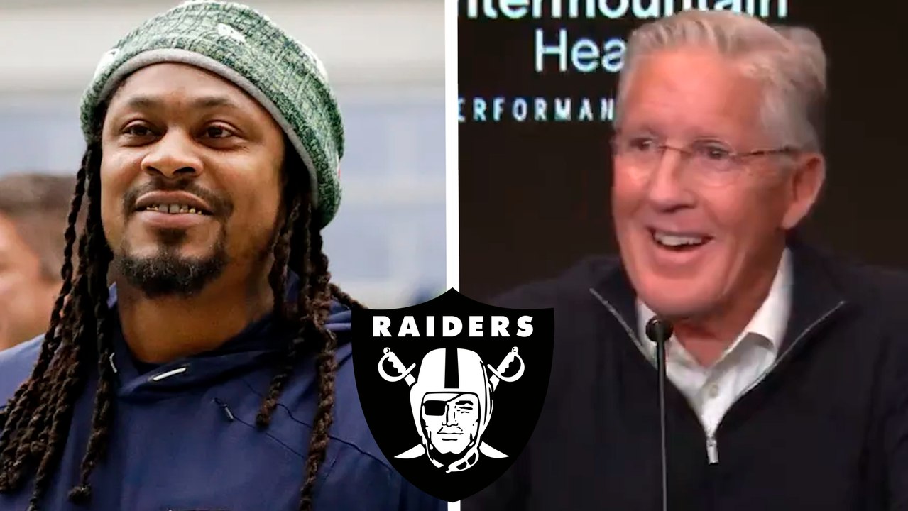 NFL: Marshawn Lynch interrumpe a Pete Carroll en su presentación con los Raiders con un "¡RRRRAAIDERRRRSSSS!"