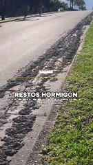 Restos de hormigón en avenida Arenales