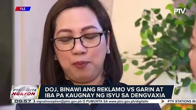 DOJ, binawi ang reklamo vs. Garin at iba pa kaugnay ng isyu sa Dengvaxia