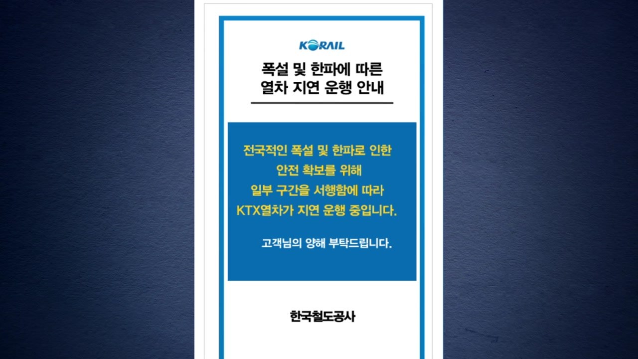폭설·한파로 경전철 운행 중단...KTX도 서행 운행 / YTN