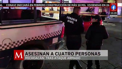 Cuatro personas pierden la vida tras ataque armado en Michoacán