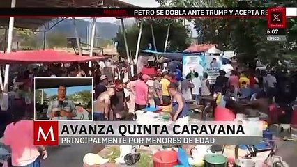 Avanza quinta caravana migrante en Chiapas; está integrada en su mayoría por menores de edad