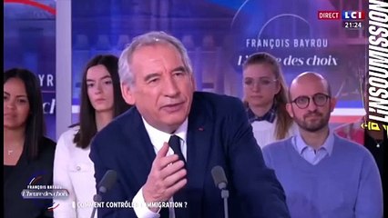 Immigration - François Bayrou, brise un tabou hier soir sur LCI : "Quand vous avez un sentiment de submersion, il y a rejet. On approche de cette zone en France"