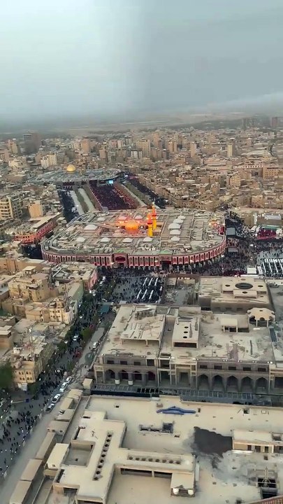 LIVE FROM KARBALA - ASHURA 2022 Helicopter  view of Karbala #karbala #iraq #muharram2022