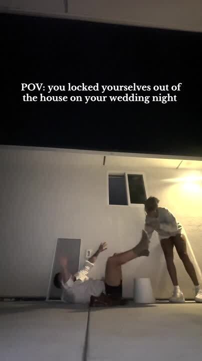 Couple Forgets Key Leading Groom to Fall While Trying to Climb Through Window