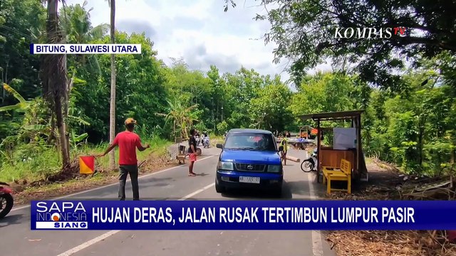 Hujan Deras: Jalan Rusak Tertimbun Lumpur Pasir di Bitung, Jalan Ambles di Kulonprogo