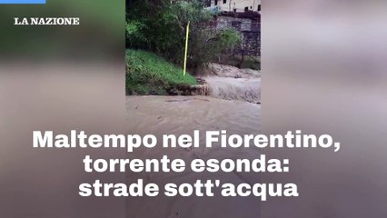 Maltempo nel Fiorentino, torrente esonda: strade sott'acqua