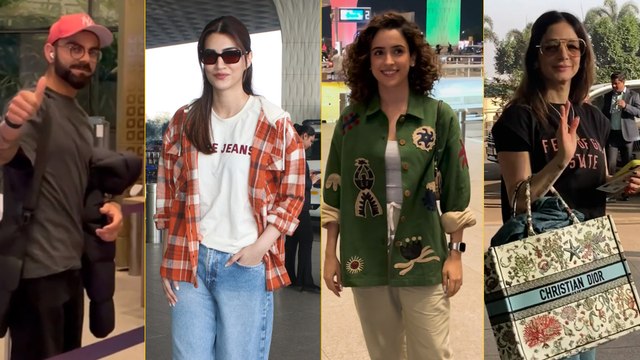 Star-Studded Airport Entries: Virat Kohli, Kriti Sanon, Sussanne Khan & Sanya Malhotra | Spotted