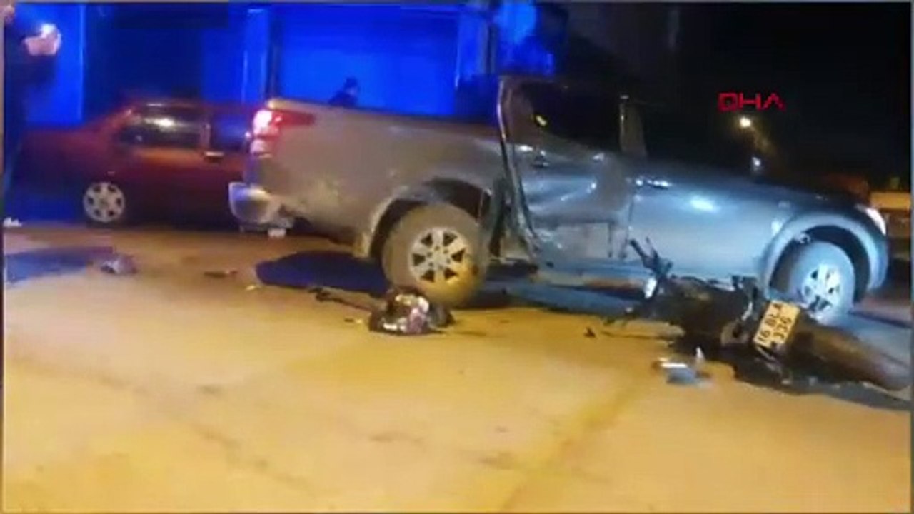 BURSA - Kamyonetle çarpışan motosikletin sürücüsü yaralandı