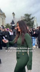 Géraldine Nakache Officielle en coup de vent ce matin au défilé SCHIAPARELLI. 🌬