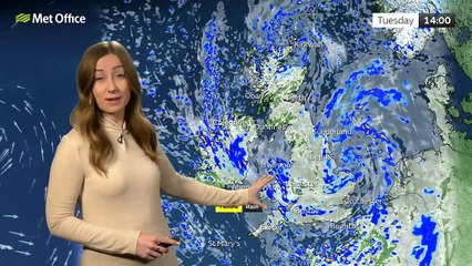 Met Office Tuesday afternoon weather forecast 28/01/2025
