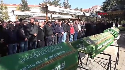 KONYA- Katlettiği ailesiyle yan yana toprağa verildi