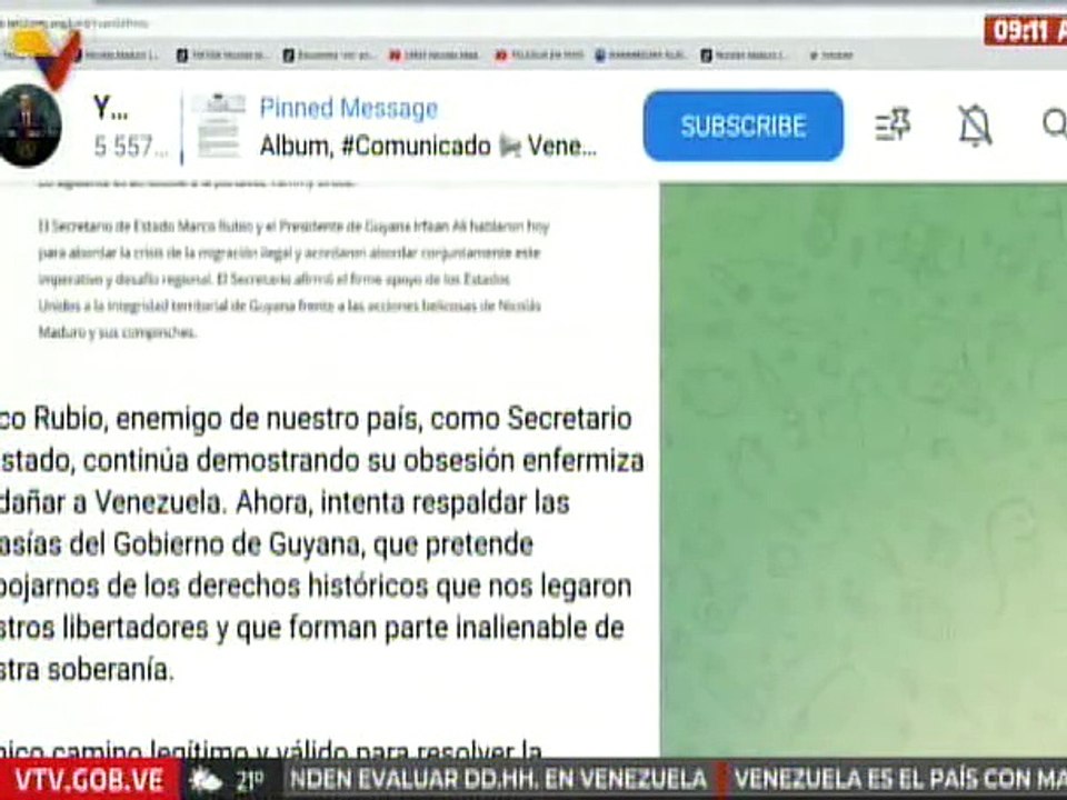 Canciller Gil : Marco Rubio intenta dañar la integridad de Venezuela respaldando gobierno de Guyana