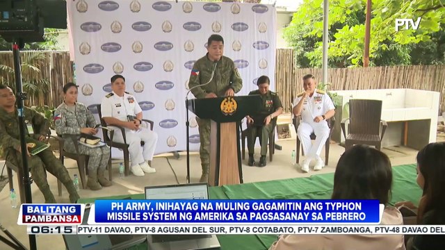 Philippine Army, muling gagamitin ang typhon missile system ng Amerika sa pagsasanay sa Pebrero