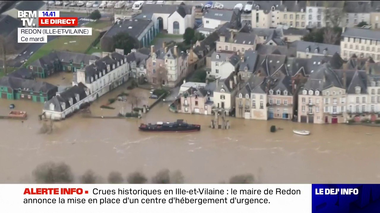 Inondations en Ille-et-Vilaine: "On va approcher le pic de crue dans la nuit", craint Thierry Beaujouan (maire de Guipry-Messac)