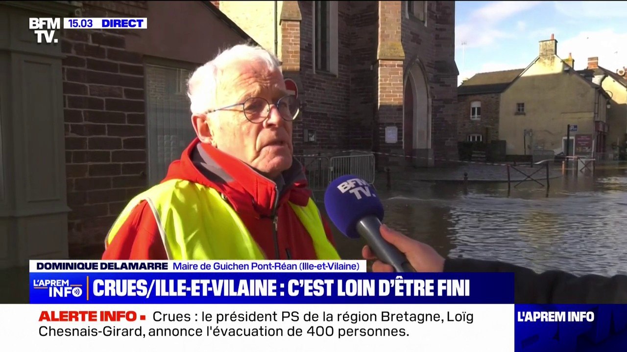 Inondations: "Nous n'aurons pas de retour d'électricité au mieux avant le week-end prochain", assure le maire de Guichen Pont-Réan (Ille-et-Vilaine)