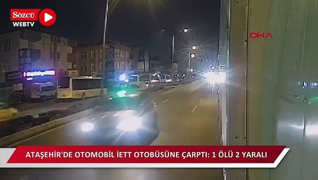 Ataşehir'de otomobil İETT otobüsüne çarptı: 1 ölü 2 yaralı