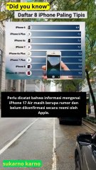 daftar 8 iPhone paling tipis yang pernah dirilis oleh Apple, diurutkan berdasarkan ketebalannya