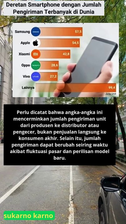 daftar 10 smartphone dengan jumlah pengiriman terbanyak di dunia