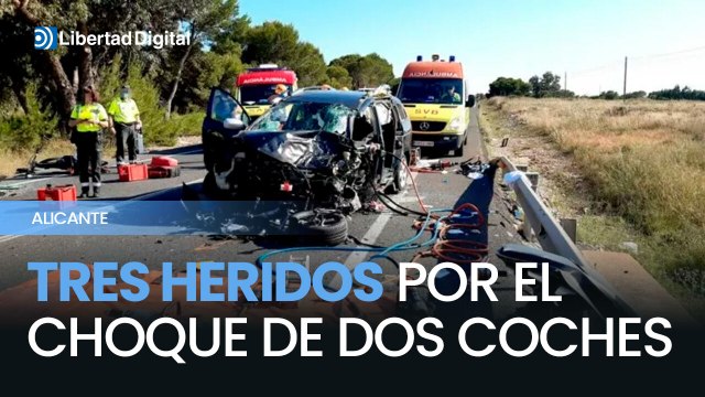 Tres heridos en choque frontal entre Santa Pola y Elche