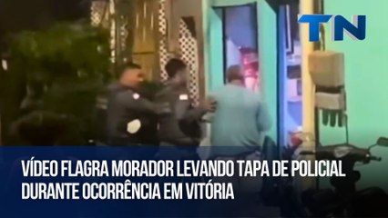 Vídeo flagra morador levando tapa de policial durante ocorrência em Vitória