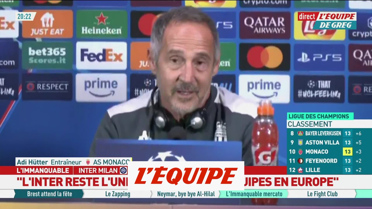 Hütter : « L'Inter reste l'une des meilleures équipes en Europe » - Foot - C1 - Monaco