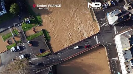 Fransa'da sel felaketi: Herminia fırtınası Ille-et-Vilaine'i sular altında bıraktı