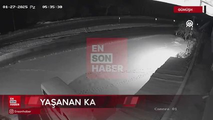 Gümüşhane'de 4 kişinin yaralandığı kaza kameraya yansıdı