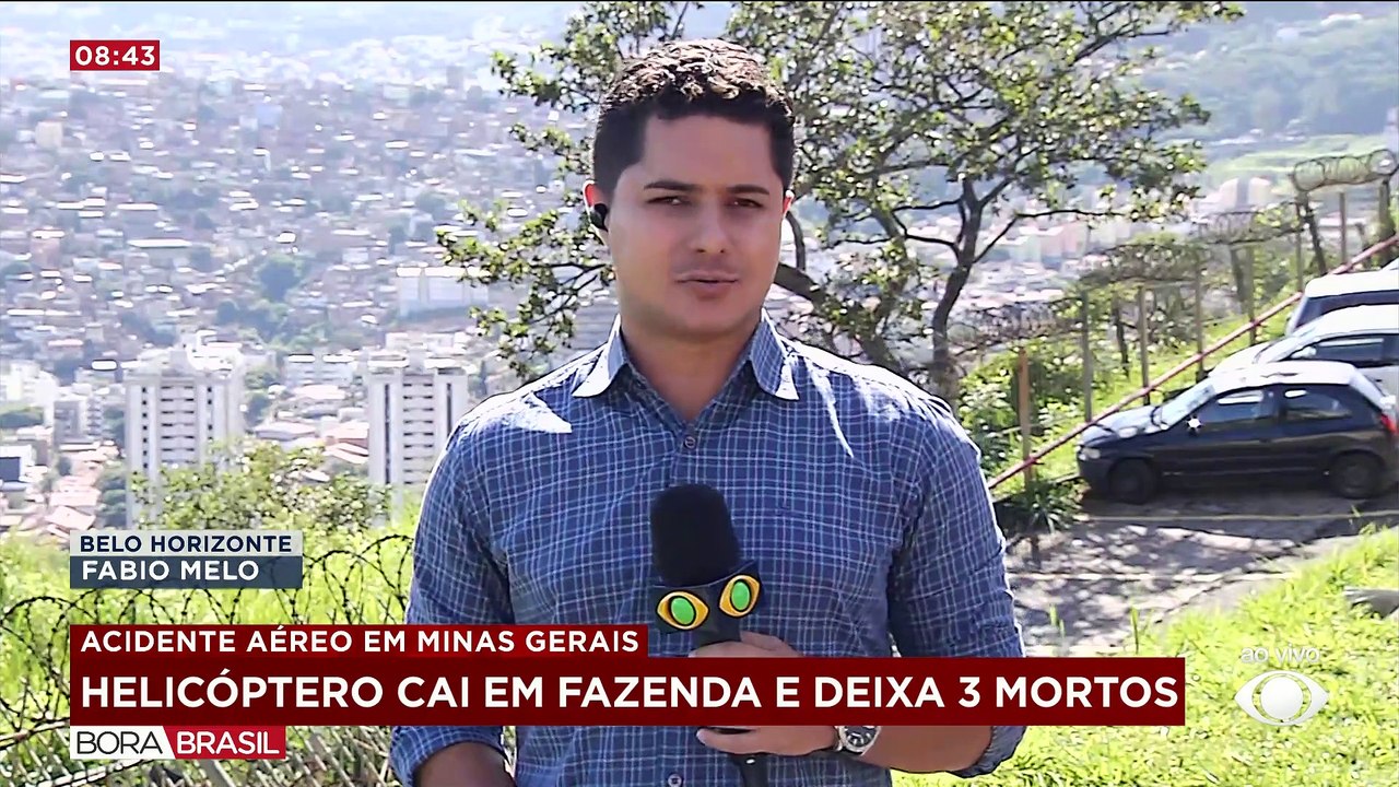 Helicóptero cai em fazenda e deixa 3 mortos no sul de Minas Gerais