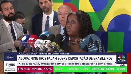 Ministros falam de resposta dos EUA sobre deportação de brasileiros em coletiva