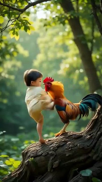 rooster and baby fighting #fypシ #viral #TrendingNow #Everyone #highlights #shorts