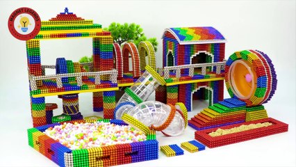 ¡HÁMSTER DIVERTIDO! Construye un parque de bolas magnéticas para tu mascota  DIY
