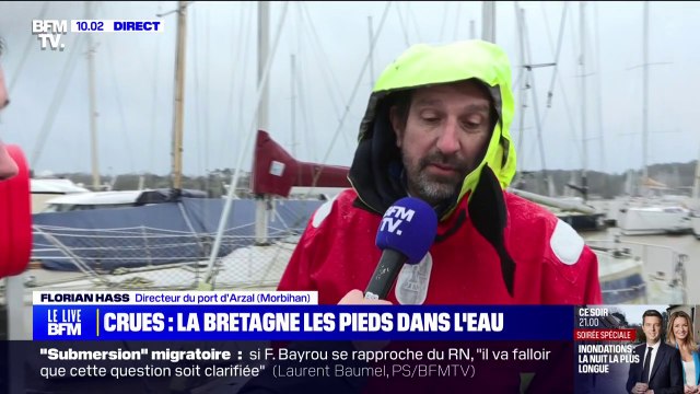 Crues dans l'Ouest: à Arzal (Morbihan), la municipalité demande aux plaisanciers d’évacuer le port au plus vite