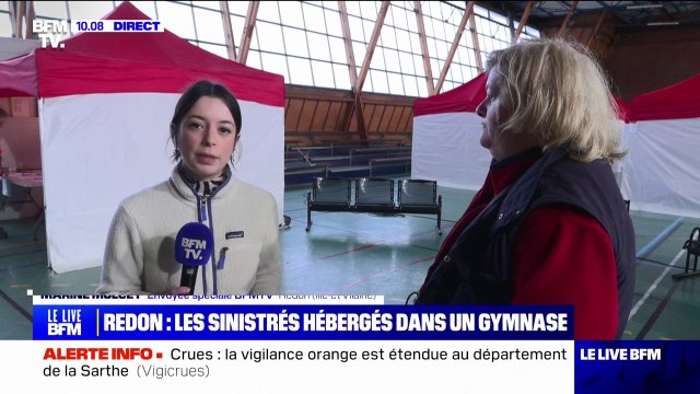 “Les gendarmes sont venus, on n’a pas eu le choix”: des habitants de Redon (Ille-et-Vilaine), menacés par la montée des eaux, ont été déplacés dans un gymnase