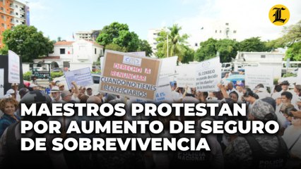 Maestros pensionados protestan frente a Educación por aumento de seguro de sobrevivencia