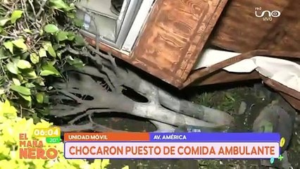 ¡Lo hizo volar! Impactante choque a un puesto de comida en la avenida América