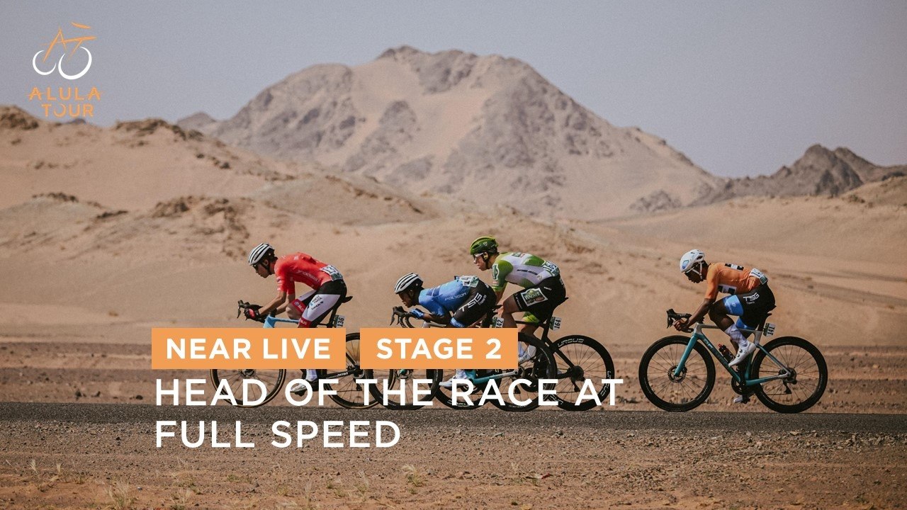 The head of the race in action! - Stage 2 - The AlUla Tour 2025