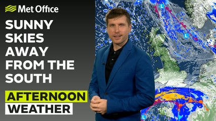 Met Office Wednesday Afternoon weather forecast 29/01/2025 - Rain Lying to the south