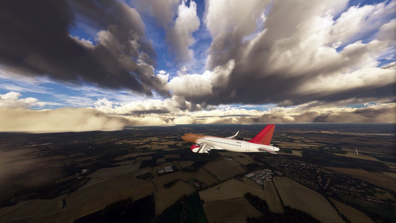 Takeoff in Heavy Clouds Pacifica A320neo at Birmingham International Airport (EGBB), Birmingham, United Kingdom