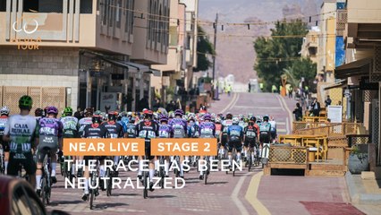 The race has been neutralized due to concerns about the road surface - Stage 2 - The AlUla Tour 2025