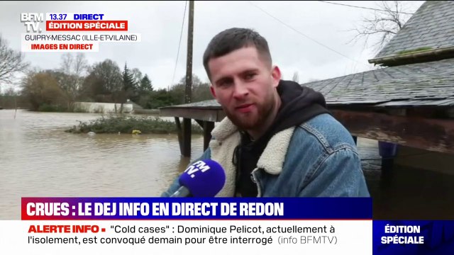 Crues en Bretagne: On a eu beaucoup plus qu'en 2001 , témoigne un sinistré à Guipry-Messac (Ille-et-Vilaine)