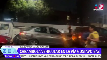 Carambola en la vía Gustavo Baz deja 7 lesionados y 8 vehículos dañados