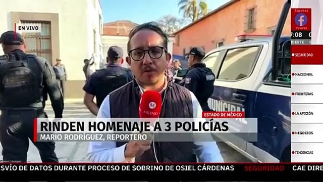 Rinden homenaje a los 3 policías asesinados en Malinalco